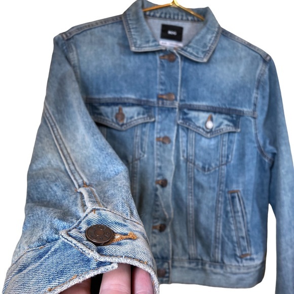 Embroider Denim Jacket Flamingos Size Medium BDG - Picture 4 of 10